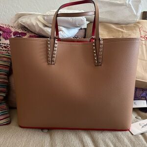 Christian Louboutin Large Cabata Tote in nude.
